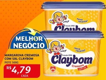 Assaí Atacadista MARGARINA CREMOSA COM SAL CLAYBOM POTE 500G oferta
