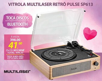 Lojas Cem VITROLA MULTILASER RETRÔ PULSE SP613 oferta