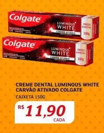 CREME DENTAL LUMINOUS WHITE CARVÃO ATIVADO COLGATE CAIXETA 150G