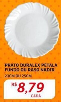 Assaí Atacadista PRATO DURALEX PÉTALA FUNDO OU RASO NADIR 23CM OU 25CM oferta