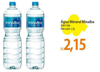 Atacadão Água Mineral Minalba Sem Gás Pet com 1,5L oferta