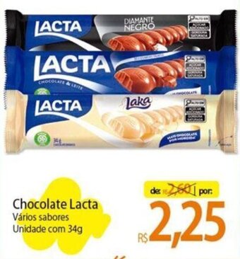 Atacadão Chocolate Lacta Vários sabores Unidade com 34g oferta