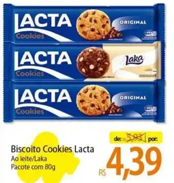 Atacadão Biscoito Cookies Lacta Ao leite/Laka Pacote com 80g oferta