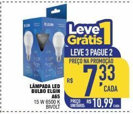 Lâmpada led bulbo elgin