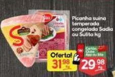 Supermercados Princesa Picanha suina temperada congelada sadia ou sulita kg oferta