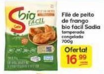 Supermercados Princesa Filé de peito de frango bio fácil sadia temperada congelada 700g oferta