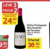Supermercados Princesa Vinho português dão castelho de penalve tinto ou branco 750ml oferta