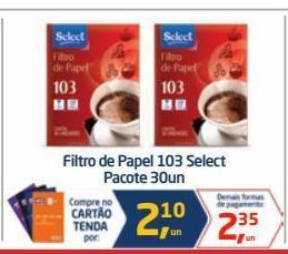 Tenda Atacado Filtro de papel 103 select pacote 30un oferta