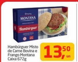 Tenda Atacado Hambúrguer misto de carne bovina e frango montana caixa 672g oferta