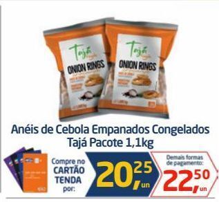 Tenda Atacado Anéis de cebola empanados congelados tajá pacote 1,1kg oferta