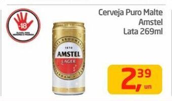 Tenda Atacado Cerveja puro malte amstel lata 269ml oferta