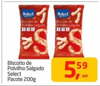 Tenda Atacado Biscoito de polvilho salgado select pacote 200g oferta