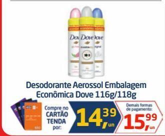 Desodorante aerossol embalagem econômica dove 116g/118g