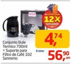 Tenda Atacado Conjunto bule termico 700ml + suporte para filtro de café 102 sanremo oferta