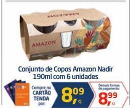 Tenda Atacado Conjunto de copos amazon nadir 190ml com 6 unidades oferta