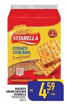 Biscoito cream cracker vitarella 350g