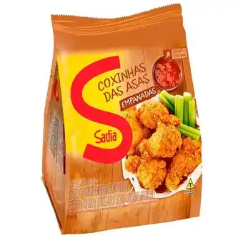 Super Nosso Coxinha da asa de frango empanada sadia congelada 400g oferta