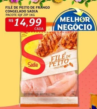 Assaí Atacadista FILÉ DE PEITO DE FRANGO CONGELADO SADIA PACOTE IQF ZIP 1KG oferta