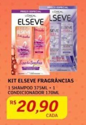Assaí Atacadista KIT ELSEVE FRAGRÂNCIAS 1 SHAMPOO 375ML + 1 CONDICIONADOR 170ML oferta