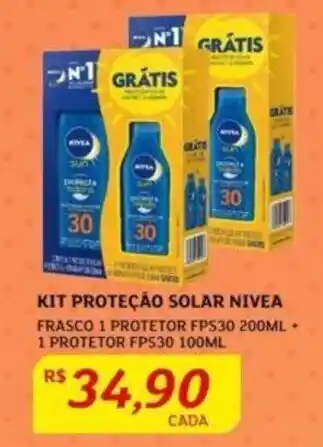 Assaí Atacadista KIT PROTEÇÃO SOLAR NIVEA FRASCO 1 PROTETOR FPS30 200ML + 1 PROTETOR FPS30 100ML oferta