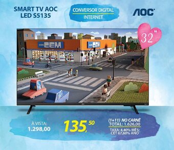 Lojas Cem SMART TV AOC LED S5135 oferta