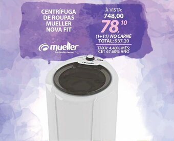 Lojas Cem CENTRIFUGA DE ROUPAS MUELLER NOVA FIT oferta
