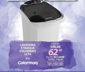 Lojas Cem LAVADORA E TANQUE COLORMAO LCT6 oferta