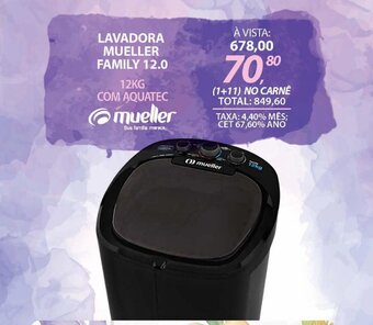 Lojas Cem LAVADORA MUELLER FAMILY 12.0 oferta