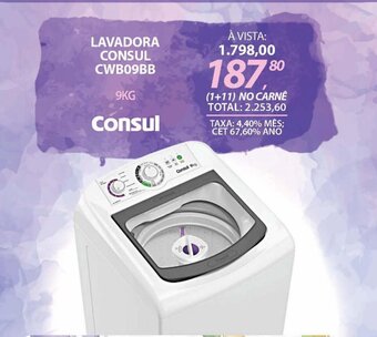 LAVADORA CONSUL CWB09BB
