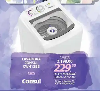 Lojas Cem LAVADORA CONSUL CWH12BB oferta
