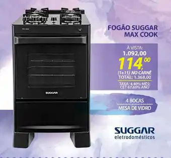 Lojas Cem FOGÃO SUGGAR MAX COOK oferta