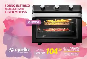 Lojas Cem FORNO ELÉTRICO MUELLER AIR FRYER MFB35G oferta