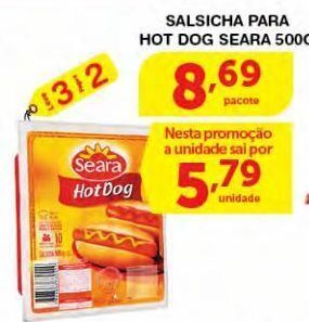 Roldão Salsicha para hot dog seara 500g oferta