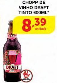 Roldão Chopp de vinho draft tinto 600ml oferta