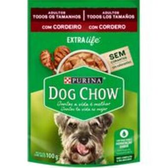 Ração úmida purina dog chow cães adultos sabor cordeiro 100g