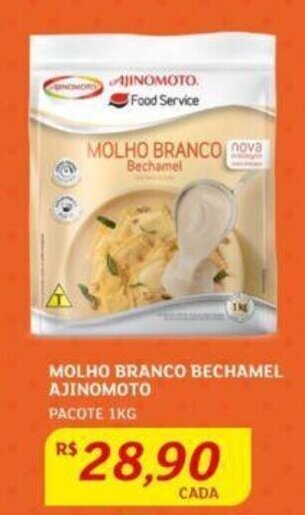 MOLHO BRANCO BECHAMEL AJINOMOTO PACOTE 1KG