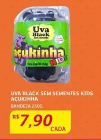 Assaí Atacadista UVA BLACK SEM SEMENTES KIDS AÇUKINHA BANDEJA 250G oferta