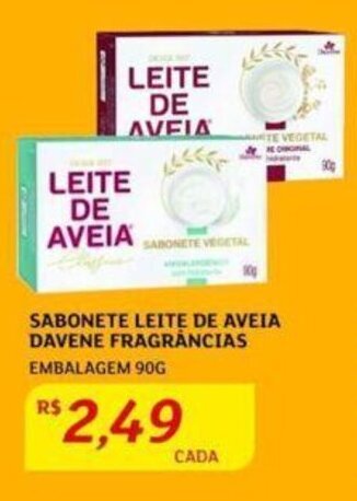 Assaí Atacadista SABONETE LEITE DE AVEIA DAVENE FRAGRÂNCIAS EMBALAGEM 90G oferta