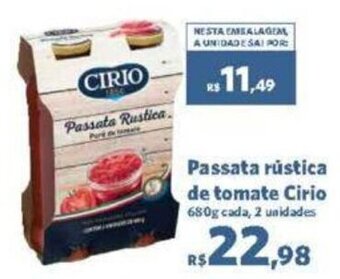 Sam's Club Passata rústica de tomate Cirio 680g cada, 2 unidades oferta