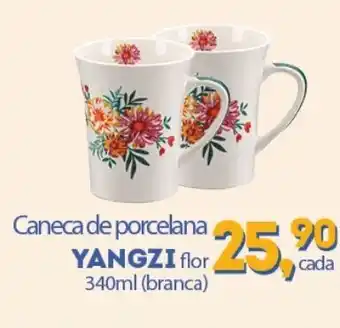 Cometa Supermercados Caneca de porcelana YANGZI flor 340ml (branca) oferta