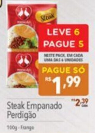 Supermercados Condor Steak Empanado Perdigão 100g-Frango oferta