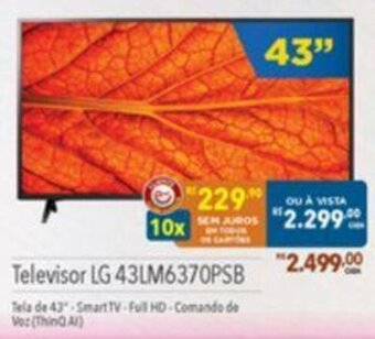 Supermercados Condor Televisor LG 43LM6370PSB oferta
