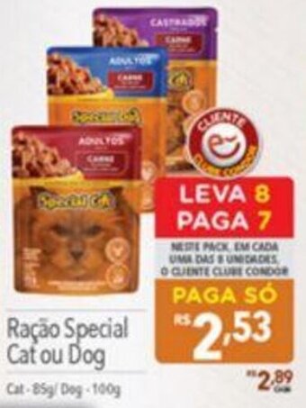Supermercados Condor Ração Special Cat ou Dog oferta