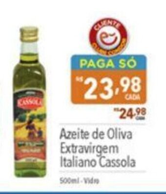 Supermercados Condor Azeite de Oliva Extravirgem Italiano Cassola 500ml-Vidro oferta