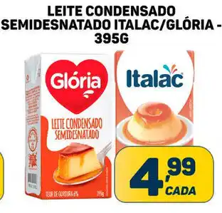 Dom Atacadista LETTE CONDENSADO SEMIDESNATADO ITALAC/GLÓRIA - 395G oferta
