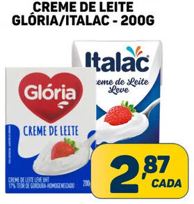 CREME DE LEITE GLÓRIA/ITALAC - 200G
