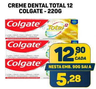 Dom Atacadista CREME DENTAL TOTAL 12 COLGATE-220G oferta