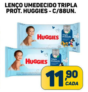 Dom Atacadista LENÇO UMEDECIDO TRIPLA PROT. HUGGIES - C/88UN. oferta