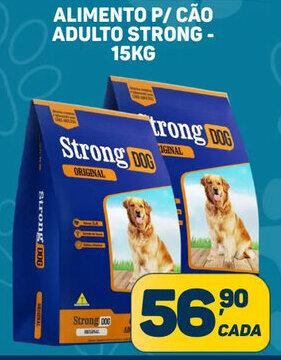 ALIMENTO P/ CÃO ADULTO STRONG-15KG