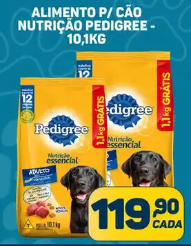 Dom Atacadista ALIMENTO P/ CÃO NUTRIÇÃO PEDIGREE - 10,1KG oferta